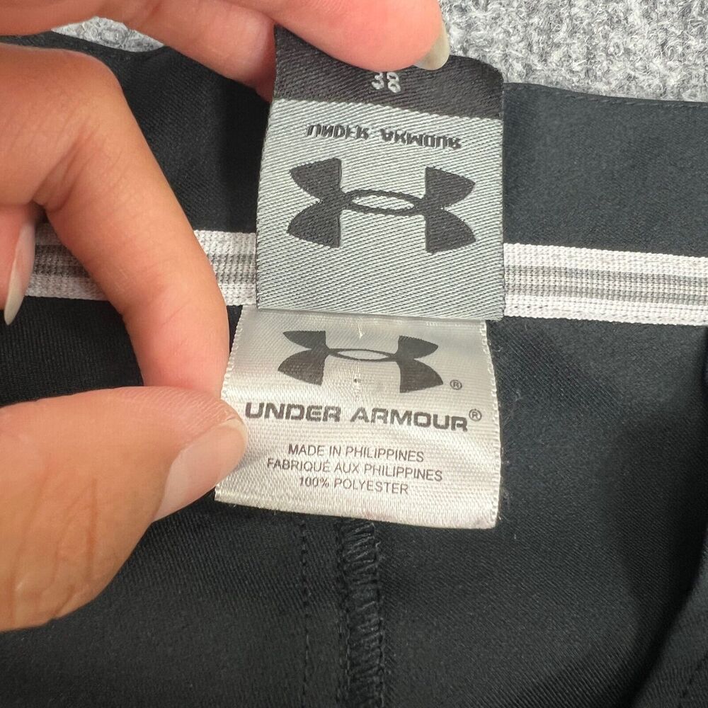 Vintage Under Armour Shorts Mens 38 Black Pleated High Rise Performance Golf - Picture 6 of 11